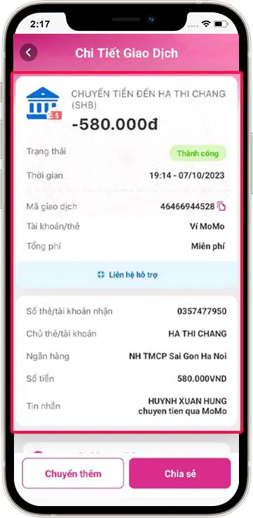 Bước 3 : Lấy hóa đơn chi tiết